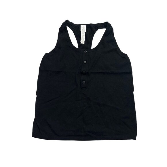 ALO Yoga Supernatural Sweater Henley Tank in Black - Picture 1 of 6